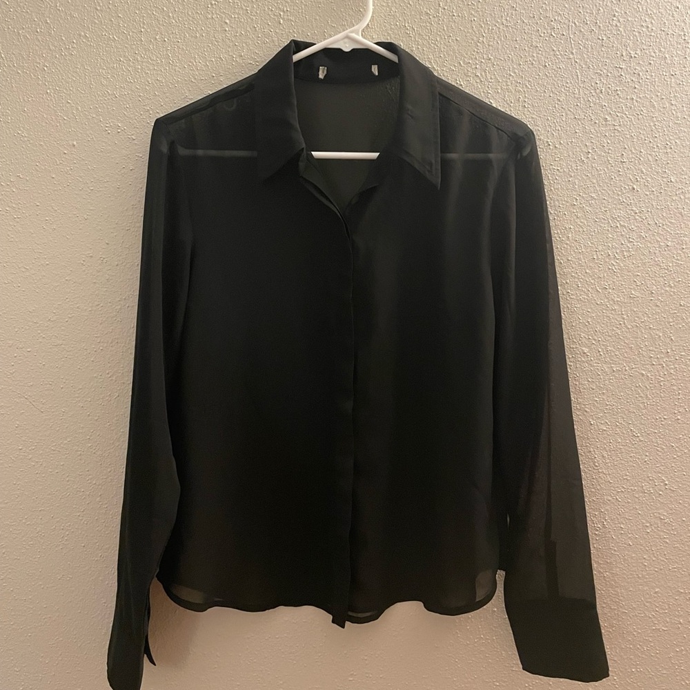 Topshop Sheer Black Top